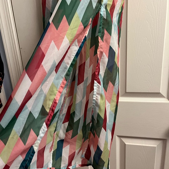 Colorful Green and Pink Women’s Geometric Patterned Flowy Pants Xsmall - Picture 3 of 3